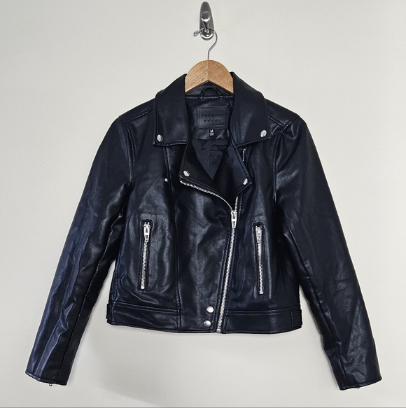 BlankNYC Black Faux Leather Edgy Moto Jacket Size Medium #12-20 - Picture 2 of 13